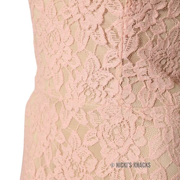 Speechless Blush Lace Fit and Flare Sleeveless Dress Mini Wedding Guest Size 11 - Picture 4 of 10